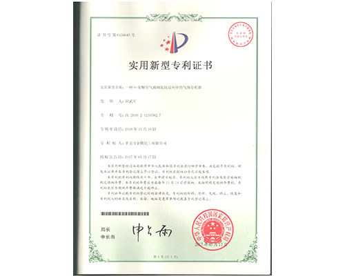 一種9-芴酮空氣液相氧化反應(yīng)中的氣體分布器-實用新型證書